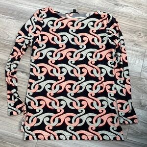 Like New Brooks Brothers Abstract Patterned Long Sleeve Top